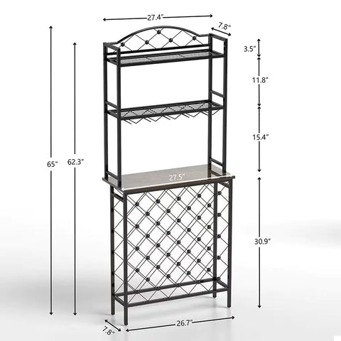 Tall Wine Holder Stand With Wine Glass Holder Frugal Finds Galore