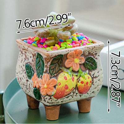 Square Creative Cute Cartoon Ceramic Succulent Pot Frugal Finds Galore