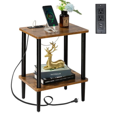 End Table with Charging Station Frugal Finds Galore