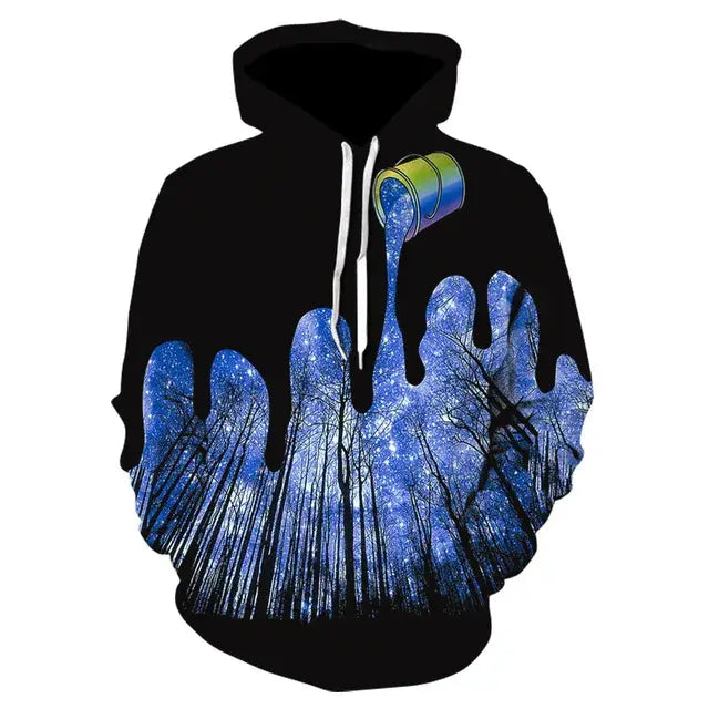 Rainbow Paint Splatter Tie-Dye 3D Hoodie