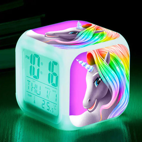 Unicorn Colorful Square Alarm Clock - Creative Design Frugal Finds Galore