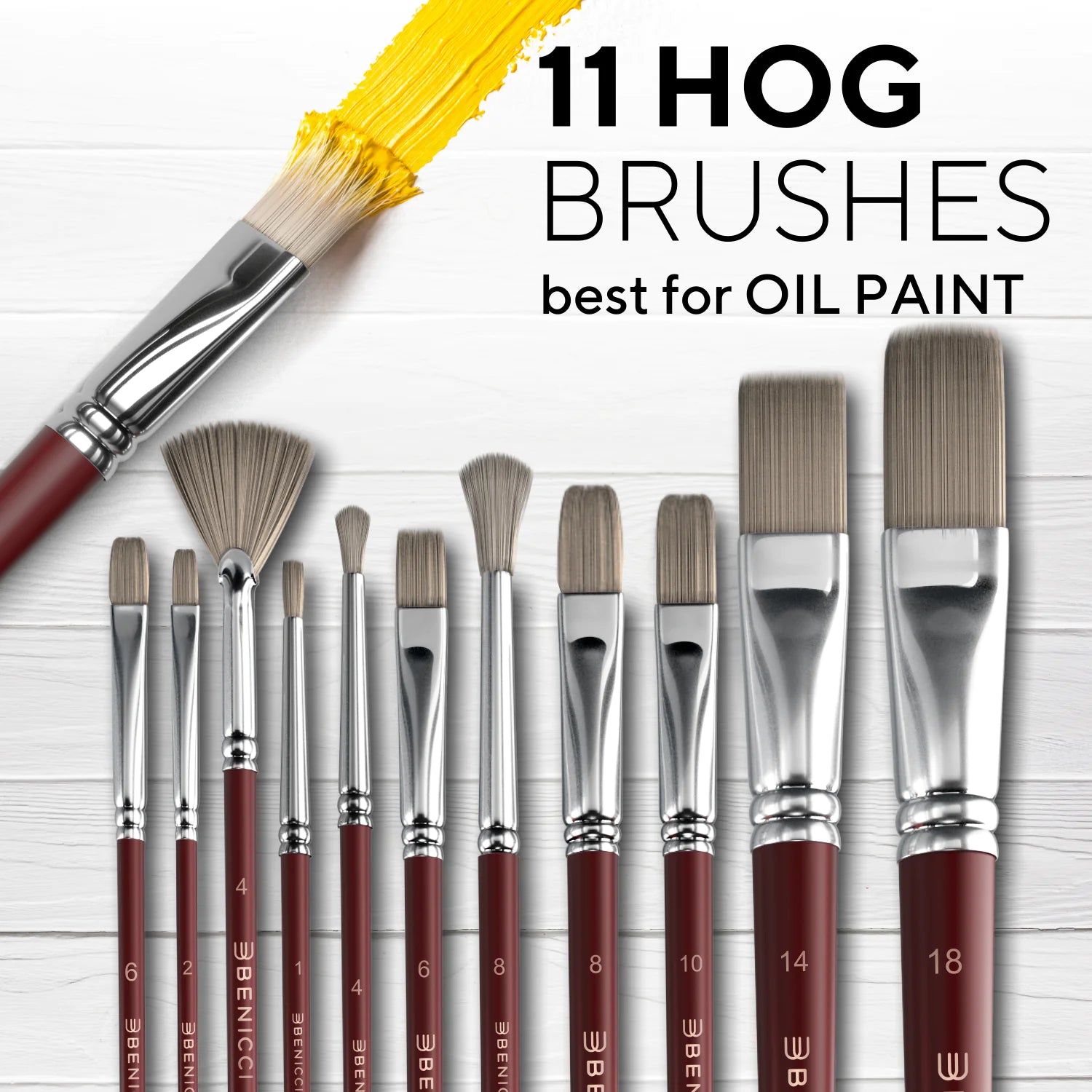 Easy Grip 40 Piece Artist Paint Brush Set with Storage Case -  Hog, Pony, and Nylon Hair Bristles