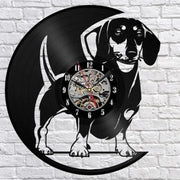 Cute Pet Dog Living Room Clock - Vintage Vinyl Design Frugal Finds Galore