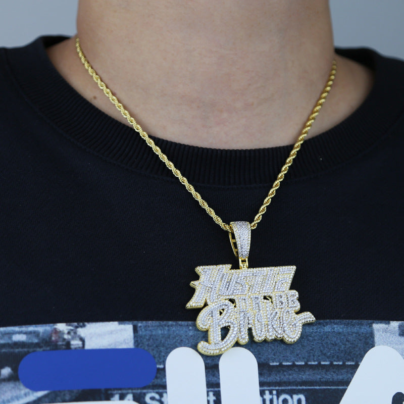 Fashion Letter Zircon Pendant Necklace