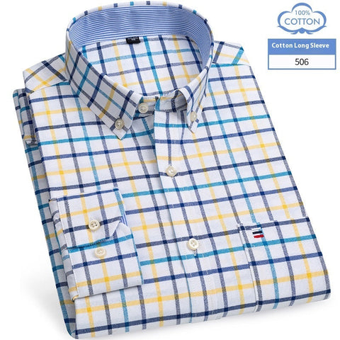 Men's Long-sleeved Cotton Shirt Business Casual Slim-fitting Shirt Frugal Finds Galore
