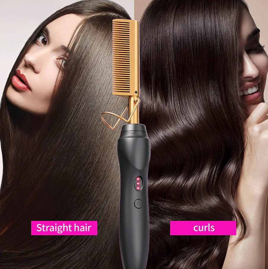 Electric Hair Straightening Heat Hot Comb Press