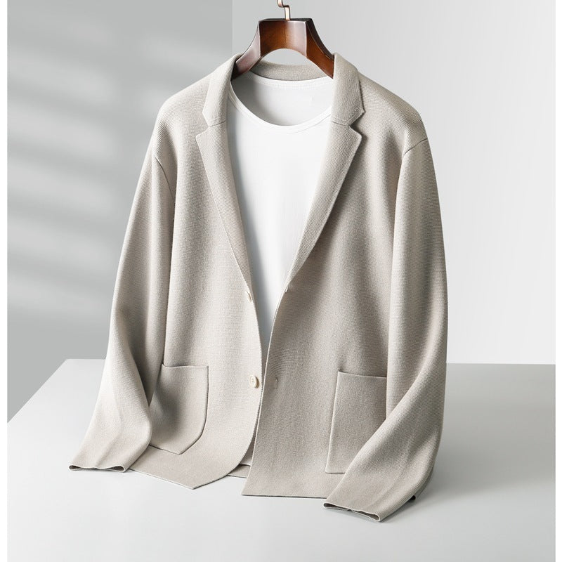 Fall Winter Men Cardigan Cashmere Sweater Business Casual Plush Knitted Thick Sweater