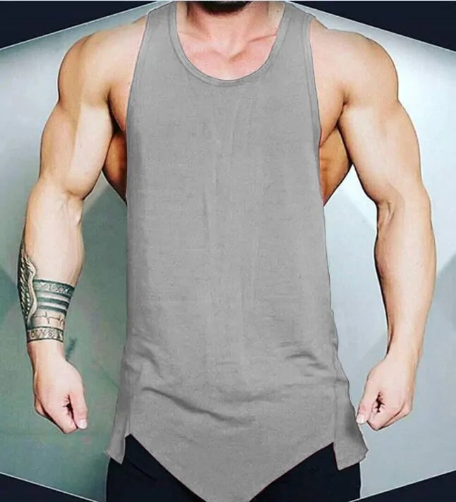 Camiseta deportiva sin mangas para hombre: chaleco liso sin mangas