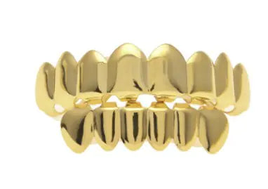 Gold-Plated 8-Tooth Hip Hop Grillz Set for Trendsetters Frugal Finds Galore