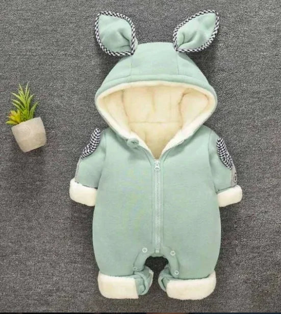 Thick Hooded Baby Jumpsuit