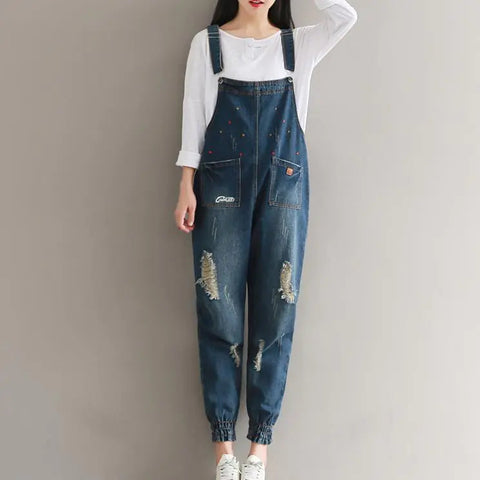 Embroidered Ripped Denim Overalls and Joggers Frugal Finds Galore