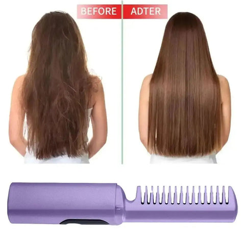 Portable 2-In-1 Hair Straightener Comb Frugal Finds Galore