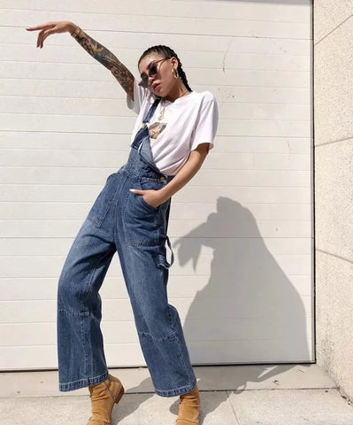 Loose Pocket Overalls Denim Pants Frugal Finds Galore