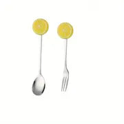 Fruit Handle Stainless Steel Spoon and Fork Set of 2 Frugal Finds Galore