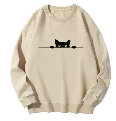 Cat Print Round Neck Sweater Frugal Finds Galore