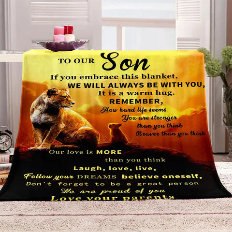 Cozy Flannel Lion Blanket for Son - Soft Throw Blanket Frugal Finds Galore