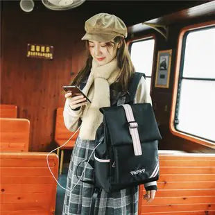 Trendy USB Vintage-Style School Backpack Frugal Finds Galore