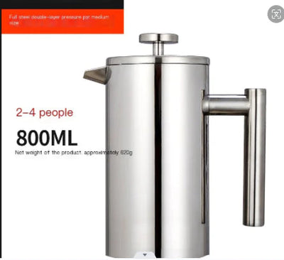 Stainless Steel Double-Layer French Press Coffee Pot Frugal Finds Galore