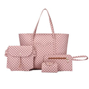 Stylish Geometric Tote Bag Set - Handbag, Clutch & Key Bag Frugal Finds Galore