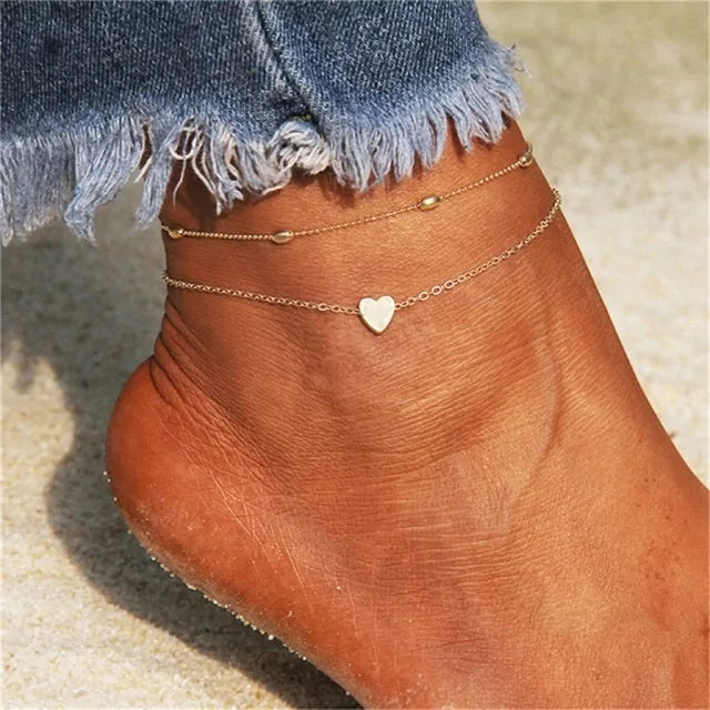 Boho Style Star Anklet Multilayer Foot Chain