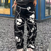 Lightning Skull Distressed Denim Pants Frugal Finds Galore