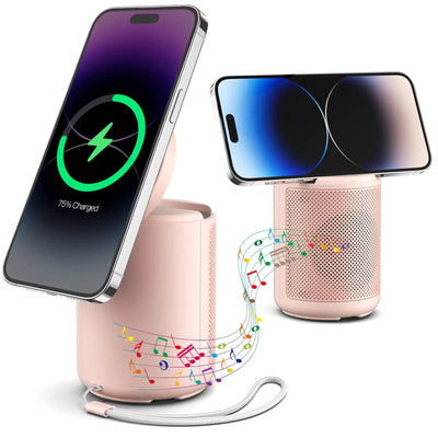 Bluetooth Speaker with Phone Stand and Magnetic Wireless Charger Frugal Finds Galore