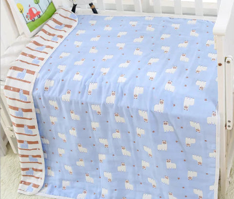 Pure Cotton 6-Layer Baby Bath Towel Blanket, 110cm Frugal Finds Galore