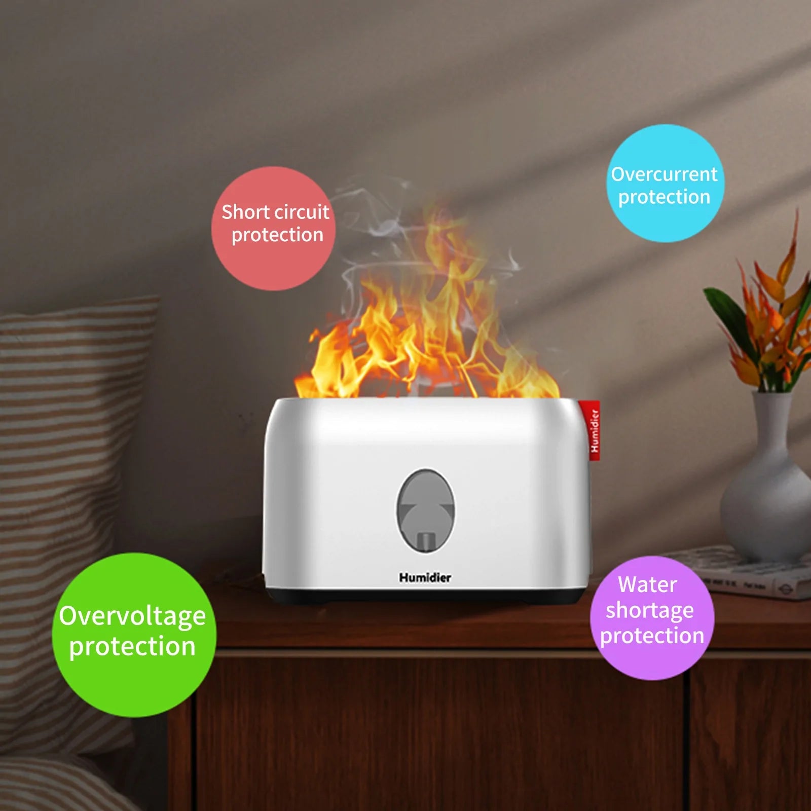 Flame Mist Humidifier with Remote Control