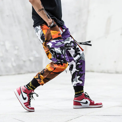 Men's Camo Cargo Joggers - Hip Hop Streetwear Pants Frugal Finds Galore
