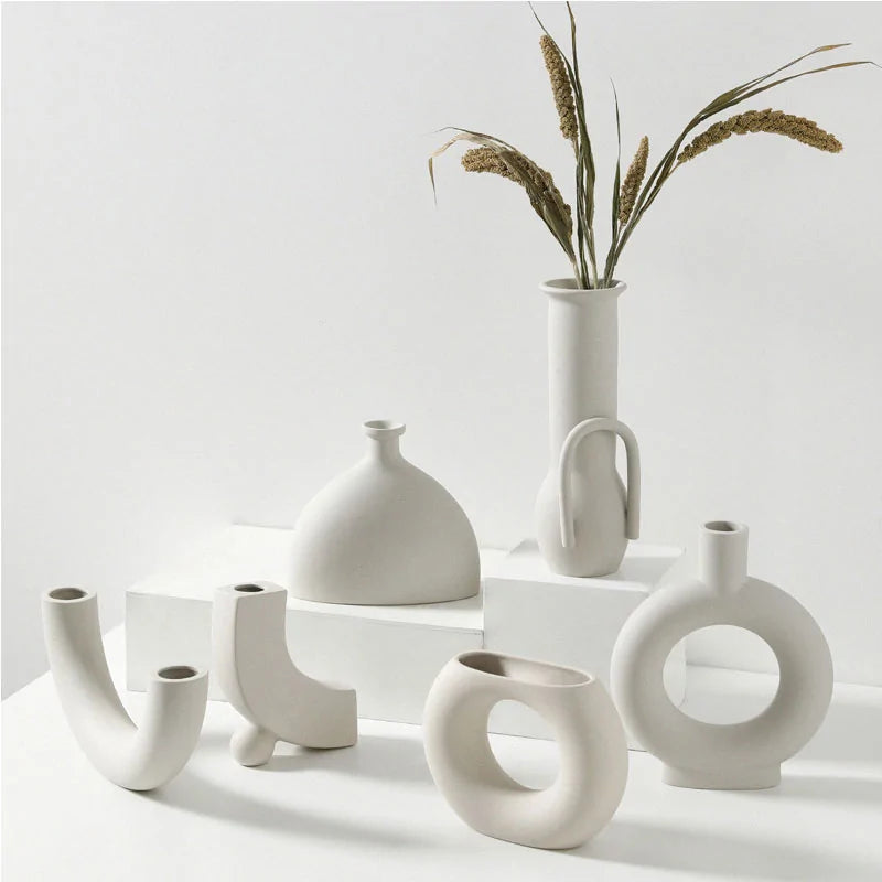 Nordic White Ceramic Vase