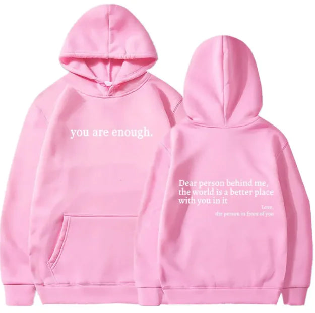 Sudadera con capucha cepillada para mujer con letras lisas