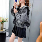 Women's Jean Jacket with Doll Collar Frugal Finds Galore
