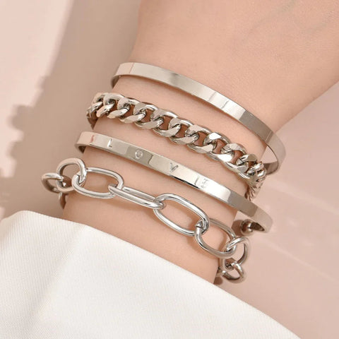 Glossy Chain Bracelet Set Frugal Finds Galore