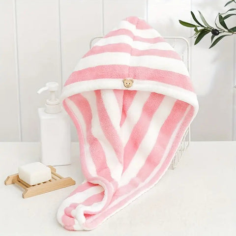 Coral Fleece Microfiber Hair Drying Towel and Shower Cap Frugal Finds Galore