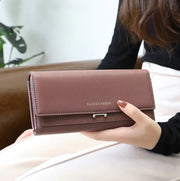 Women's Long Suede Wallet - Clutch Purse Frugal Finds Galore