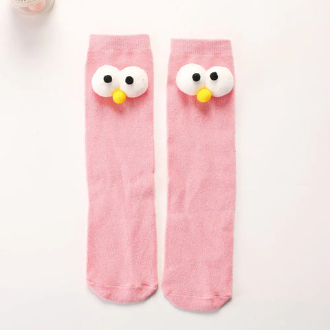 Knee-length Doll Socks with Big Eyes Design Frugal Finds Galore