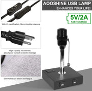 USB Bedside Table Lamp - Grey Frugal Finds Galore