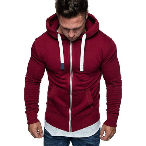 Men's Fashion Zip Pocket Drawstring Sport Hoodie Frugal Finds Galore