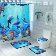 3D Ocean Underwater Shower Curtain & Bath Mat Set Frugal Finds Galore