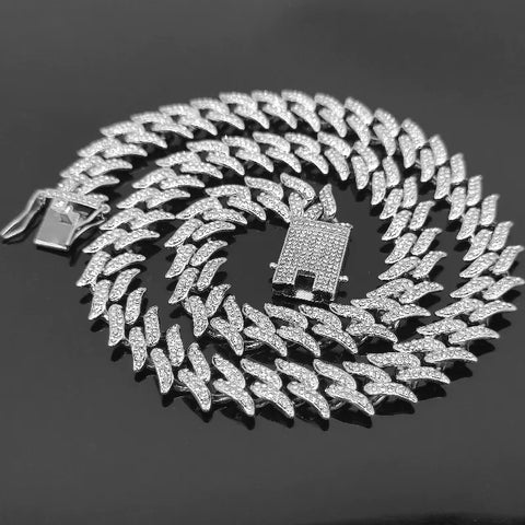 Alloy Dragon Tooth 16mm Cuban Link Necklace Frugal Finds Galore