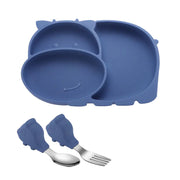 Silicone Baby Feeding Plate with Suction and Utensils Set Frugal Finds Galore