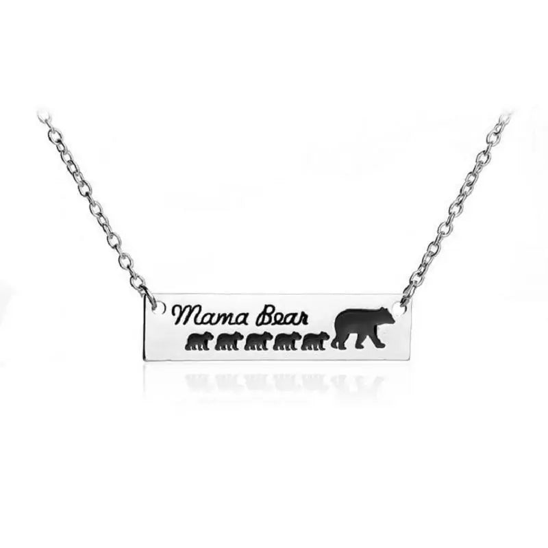 Mama Bear Silver Necklace