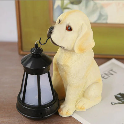 Outdoor Solar Puppy Light Ornament Sculpture Frugal Finds Galore