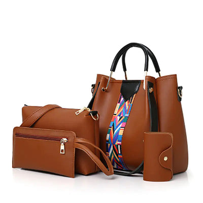 Fashionable Women's Handbag Set with Shoulder Bag (4 Pcs) Frugal Finds Galore