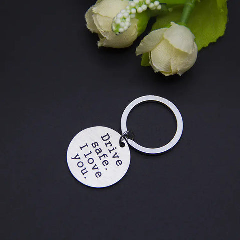 Stainless Steel Keychain Pendant - Drive Safe I Love You Frugal Finds Galore