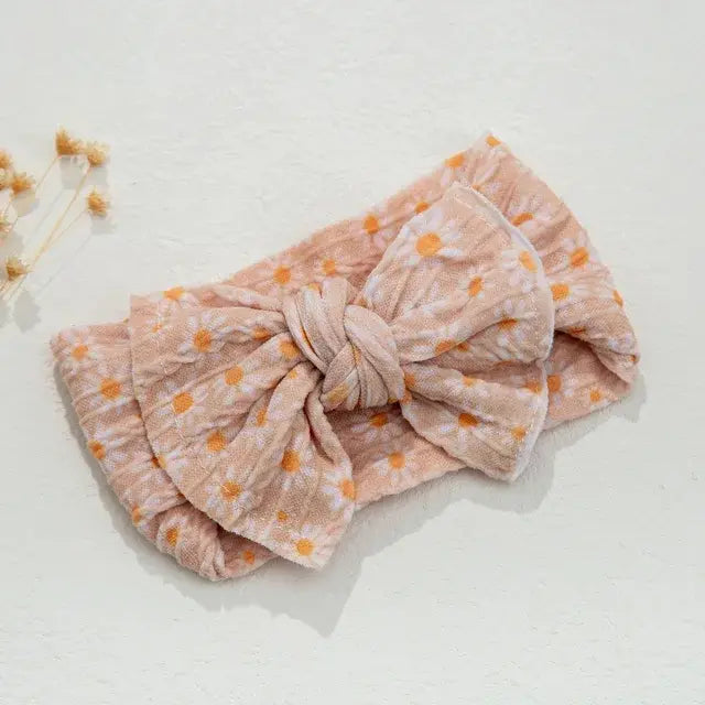 Nylon Baby Girl Headband Bow Topknot