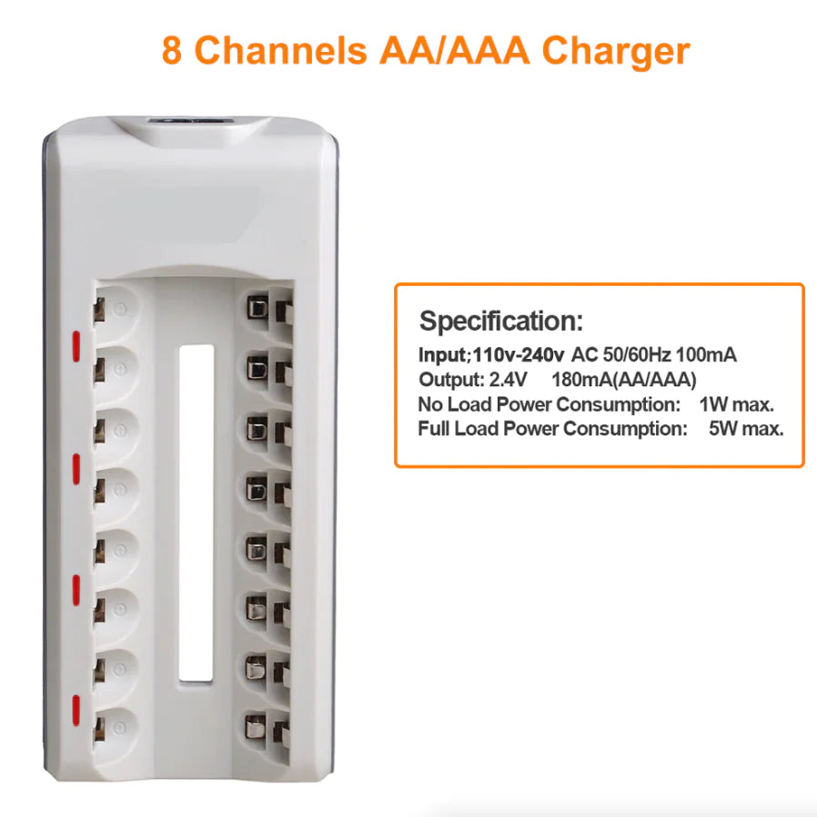 8 Slot Battery Charger