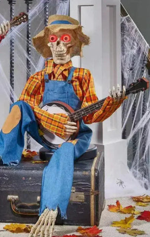 Halloween Banjo Skeleton Decoration Frugal Finds Galore