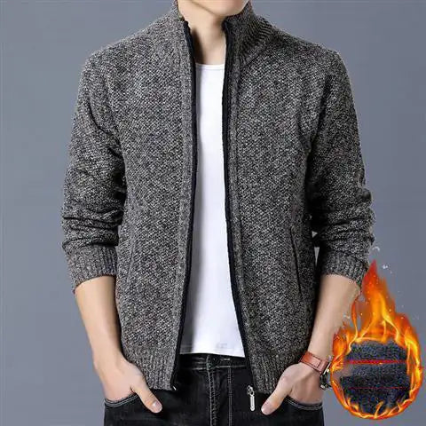 Winter Men Sweater Coat Thick And Velvet Frugal Finds Galore