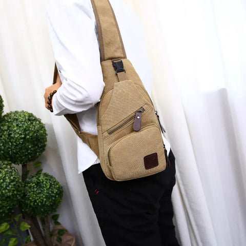 Canvas Crossbody Bag for Men - Trendy Chest Bag Frugal Finds Galore